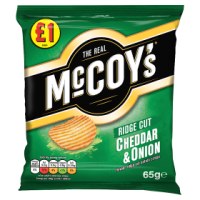 McCoy's Cheddar & Onion Flavour Ridge Cut Potato Crisps 65g