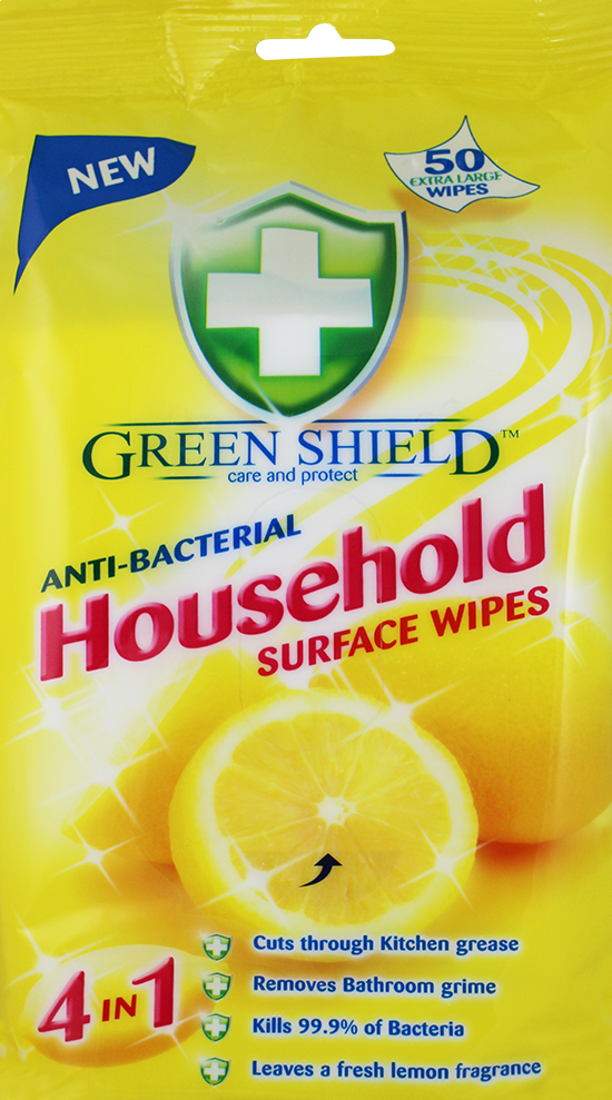 Greenshield Anti-Bacterial Household Wipes 40% Free 70's