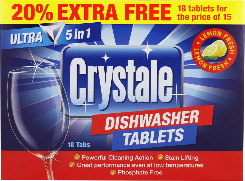 Crystale All in One Dishwasher Tablets 18's