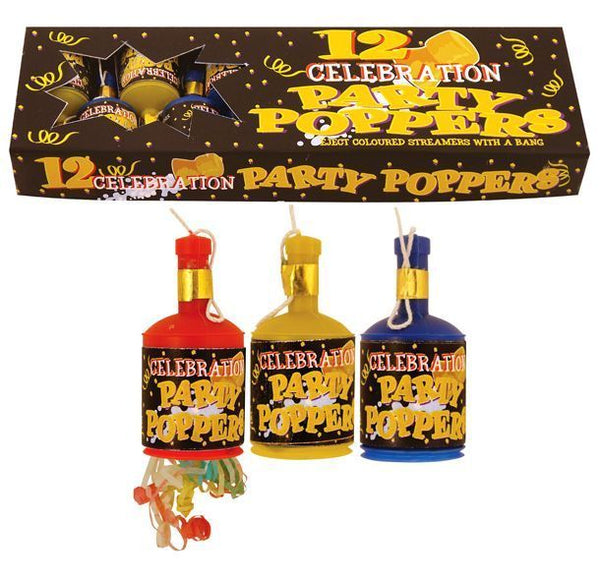 Party Poppers 12's Boxed