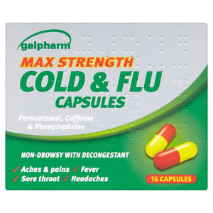 Galpharm Max Strength Cold & Flu Capsules 16 Capsules