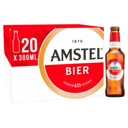 Amstel Bier Lager Beer 20 x 300ml Bottles REDUCED TO CLEAR