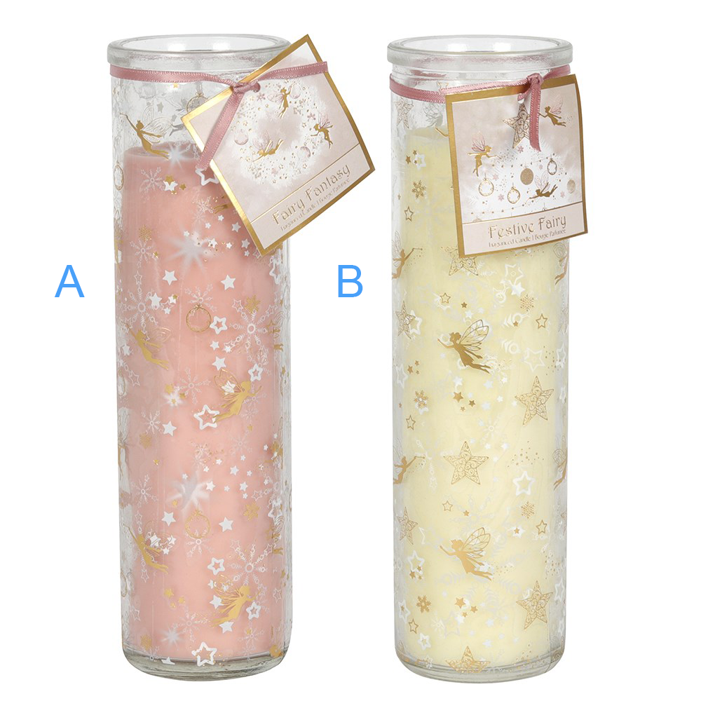 20CM SNOW FAIRY PILLAR CANDLE