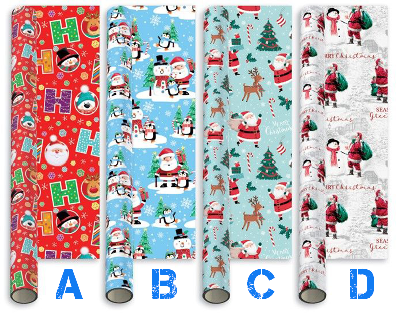 Santa & Friends Gift Wrap Roll -  5m x 69 cm approx