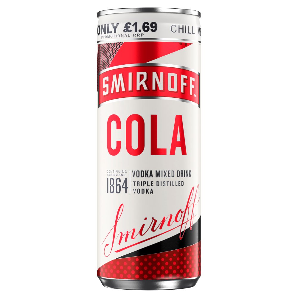 Smirnoff & Cola Vodka Mixed Drink 250ml