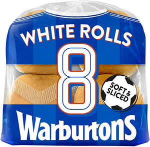 Warburtons 8 Sliced White Rolls