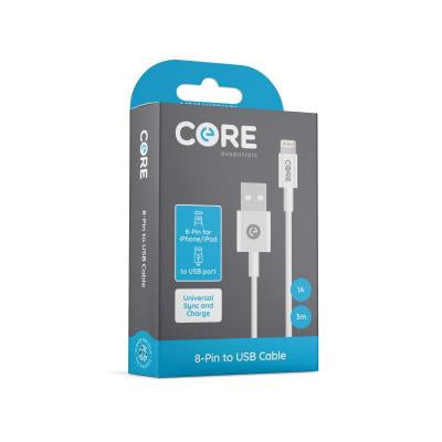 Core 8-Pin Cable 3M 1A iPhone & Ipad