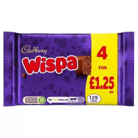 Cadbury Wispa 4 Pack 102g