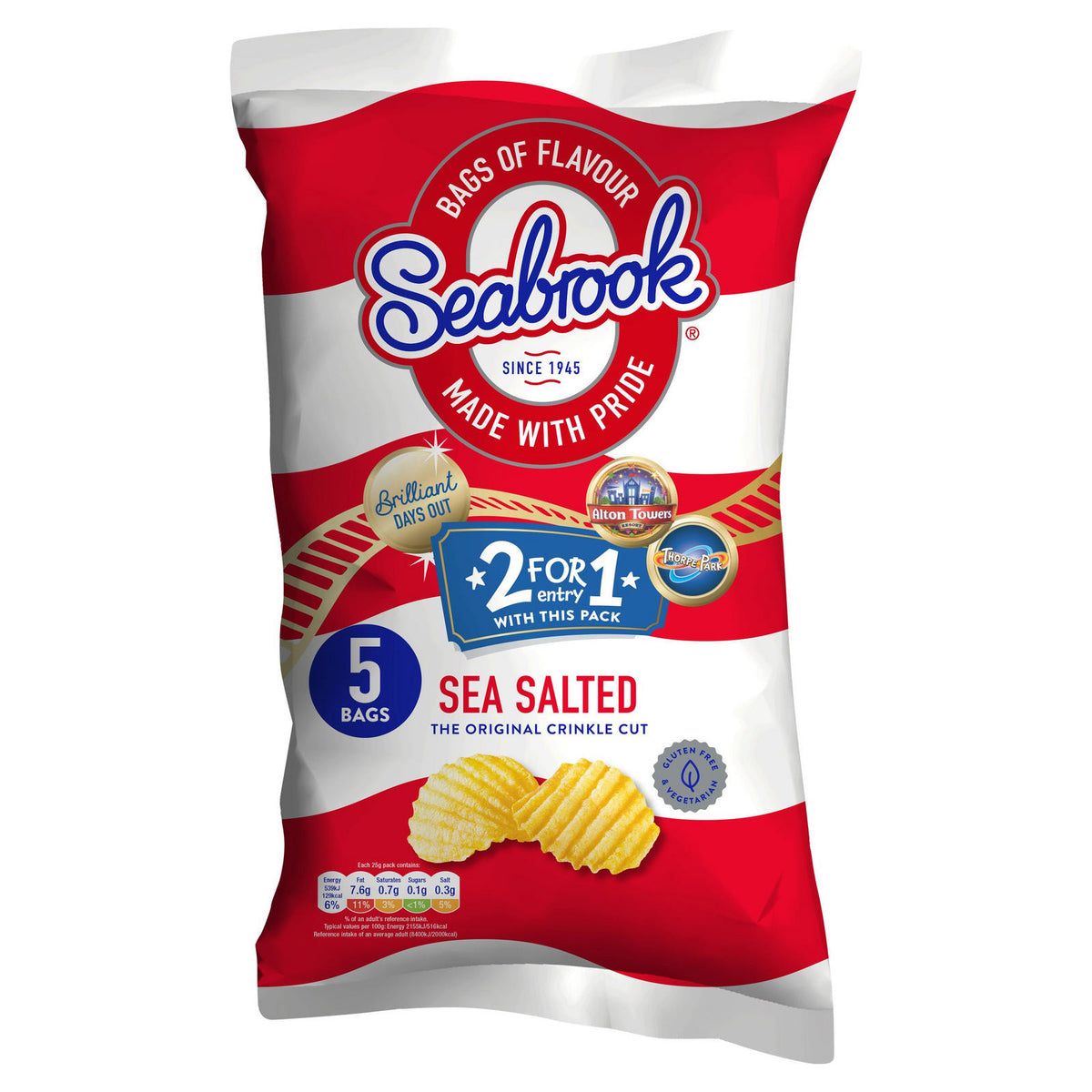 Seabrook Sea Salted the Original Crinkle Cut 5 x 25g