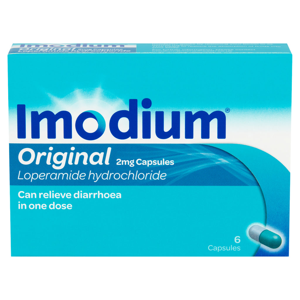 Imodium Original Loperamide Hydrochloride 2mg 6 Capsules