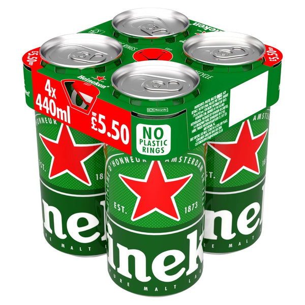 Heineken Lager Beer 4 x 440ml Cans – To your door Barrow