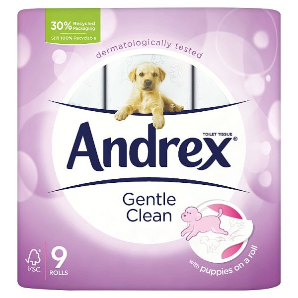 Andrex Gentle Clean Toilet Tissue 9 Rolls