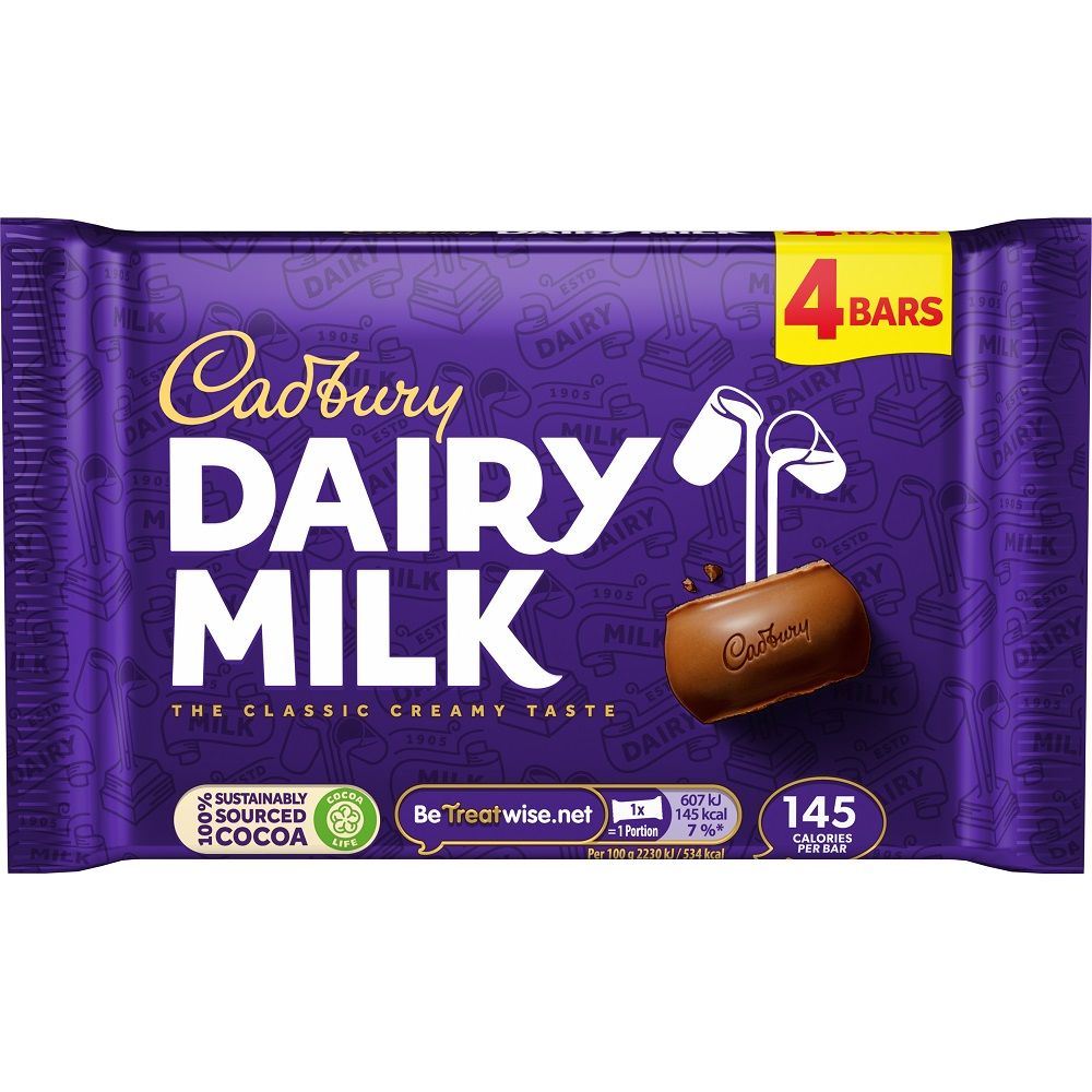 Cadbury Dairy Milk 4 Pack 108.8g