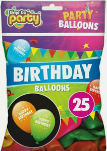 Happy Birthday Balloons 25pk